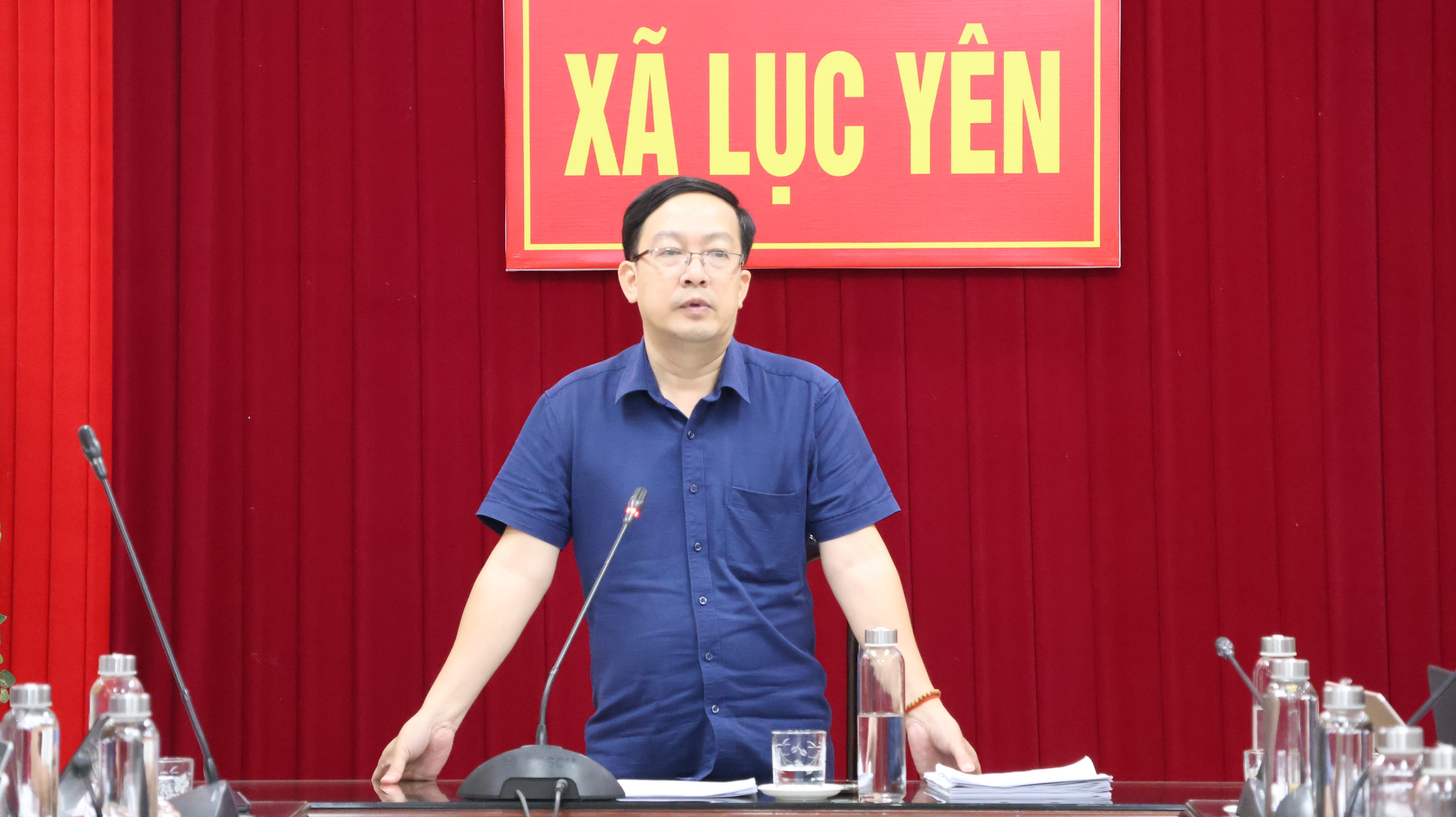 Đồng chí Chu Hoàng Sơn - Phó Giám đốc Sở Tài chính, Tổ trưởng Tổ công tác phát biểu kết luận buổi làm việc. 26-8taichinh4.jpg