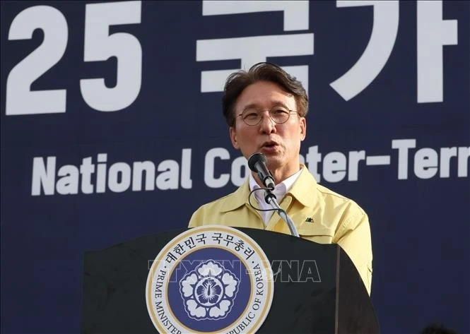 Thủ tướng Hàn Quốc Kim Min Seok phát biểu tại Gyeongju, tỉnh Bắc Gyeongsang ngày 26/9/2025.