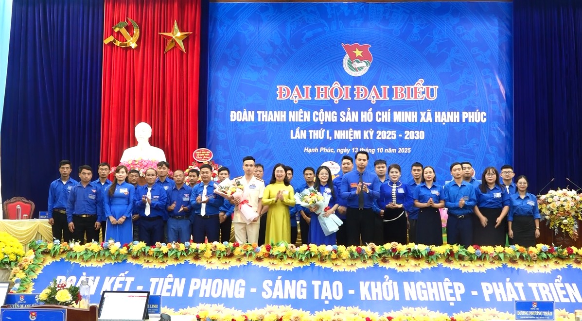 Ban Chấp hành Đoàn TNCS Hồ Chí Minh xã Hạnh Phúc ra mắt đại hội. ramat.png