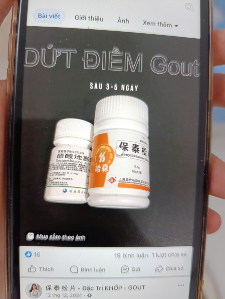 Hình ảnh loại thuốc bệnh nhân đã sử dụng theo lời quảng cáo trên mạng xã hội. thuoc1.png