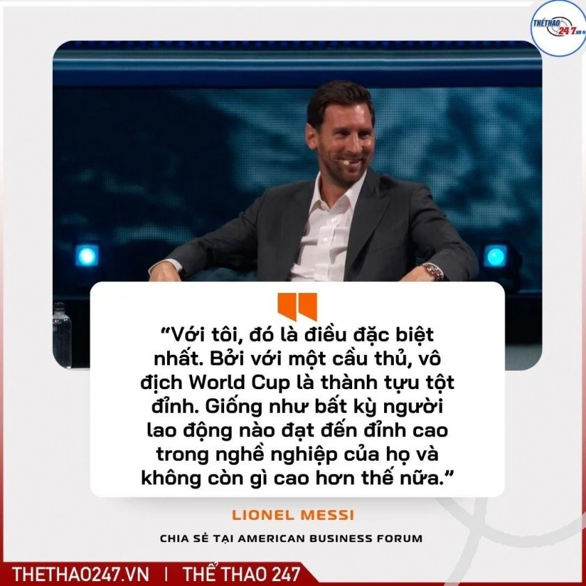 Thông điệp mới nhất của Messi về World Cup.