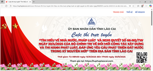 Cuộc thi trực tuyến diễn ra trong 15 ngày trên Trang Phổ biến, Giáo dục pháp luật tỉnh Lào Cai. cuoc-thi-truc-tuyen.png