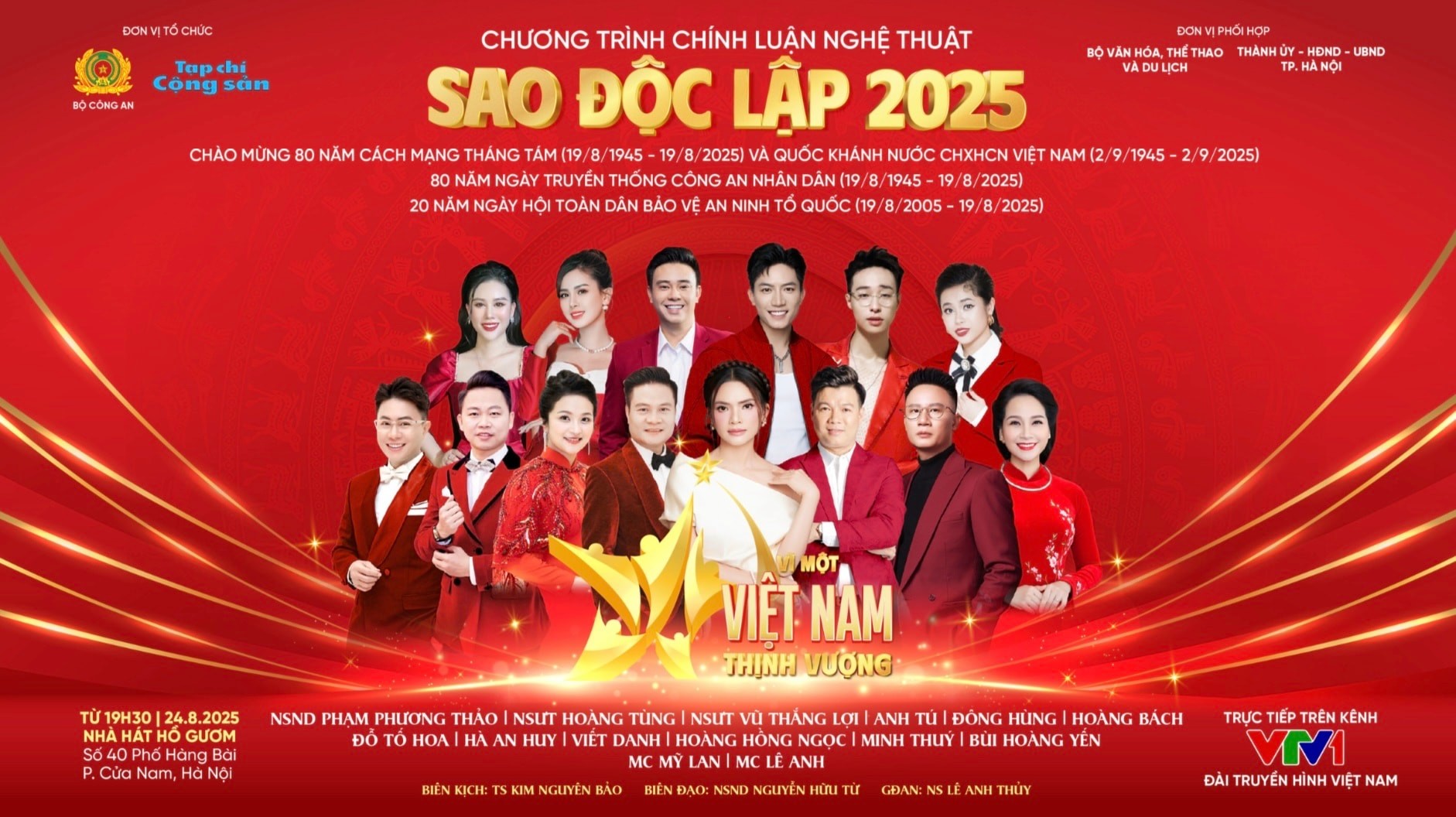 Chương trình "Sao Độc lập" năm 2025 quy tụ nhiều nghệ sĩ nổi tiếng. Chương trình "Sao Độc lập" năm 2025 quy tụ nhiều nghệ sĩ nổi tiếng.