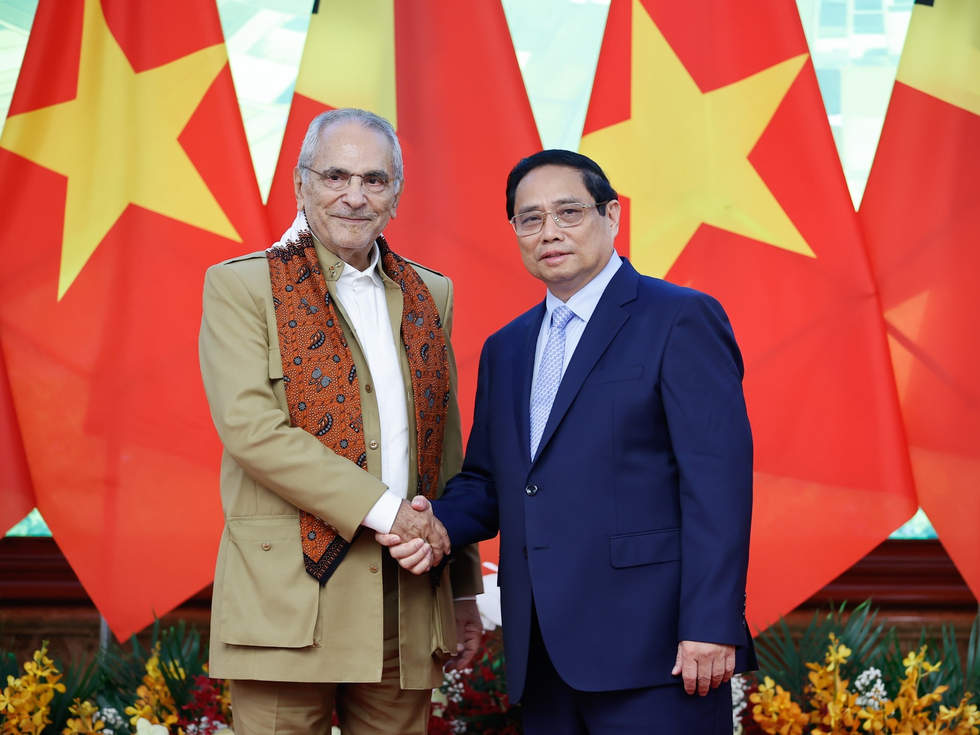 Thủ tướng Phạm Minh Chính tiếp Tổng thống Timor Leste Jose Ramos-Horta tại Hà Nội (tháng 8-2024). Thủ tướng Phạm Minh Chính tiếp Tổng thống Timor Leste Jose Ramos-Horta tại Hà Nội (tháng 8-2024).