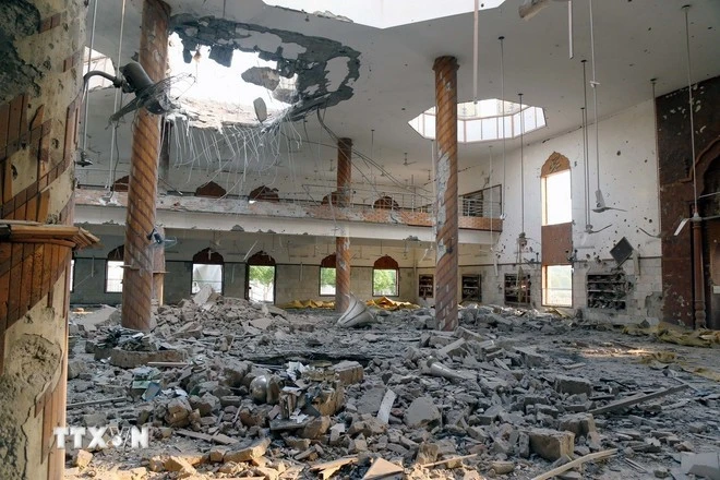 Một đền thờ tại Punjab, Pakistan bị phá hủy sau khi trúng tên lửa của Ấn Độ.