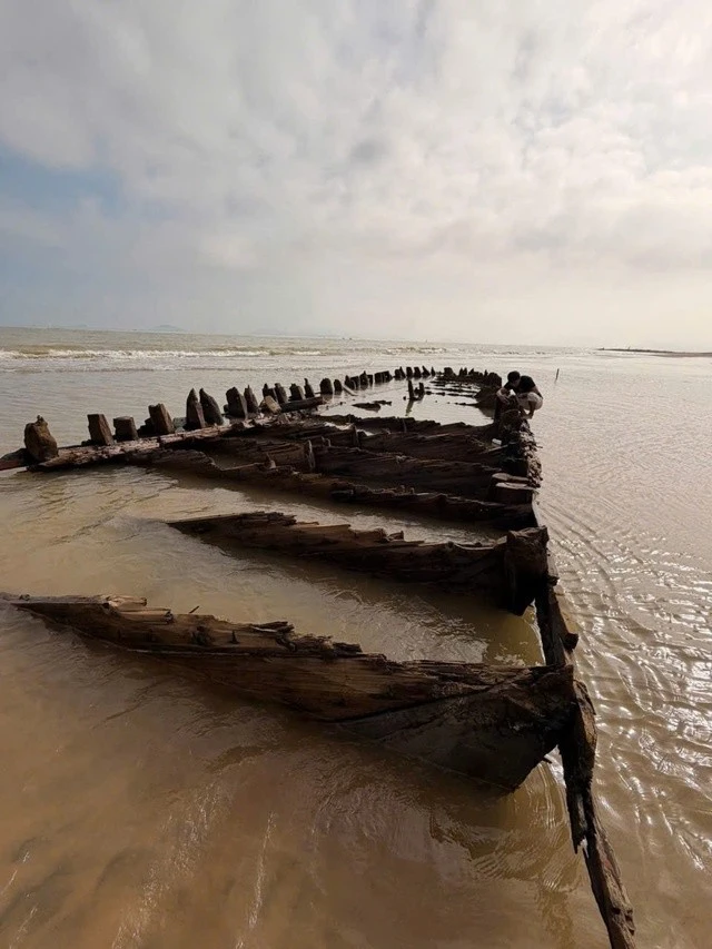 Hình ảnh một khoang tàu với vách ngăn bằng gỗ thông, lòng khoang sâu khoảng 1,6 m.