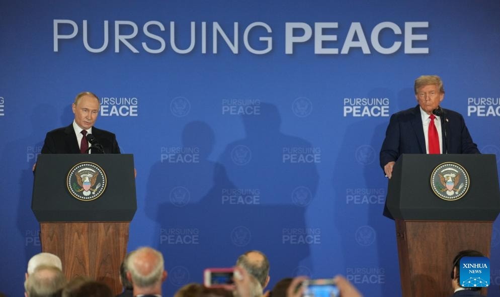 Tổng thống Nga Putin và Tổng thống Mỹ Donald Trump tại họp báo chung sau cuộc gặp thượng đỉnh ở Alaska hồi tháng 8-2025.