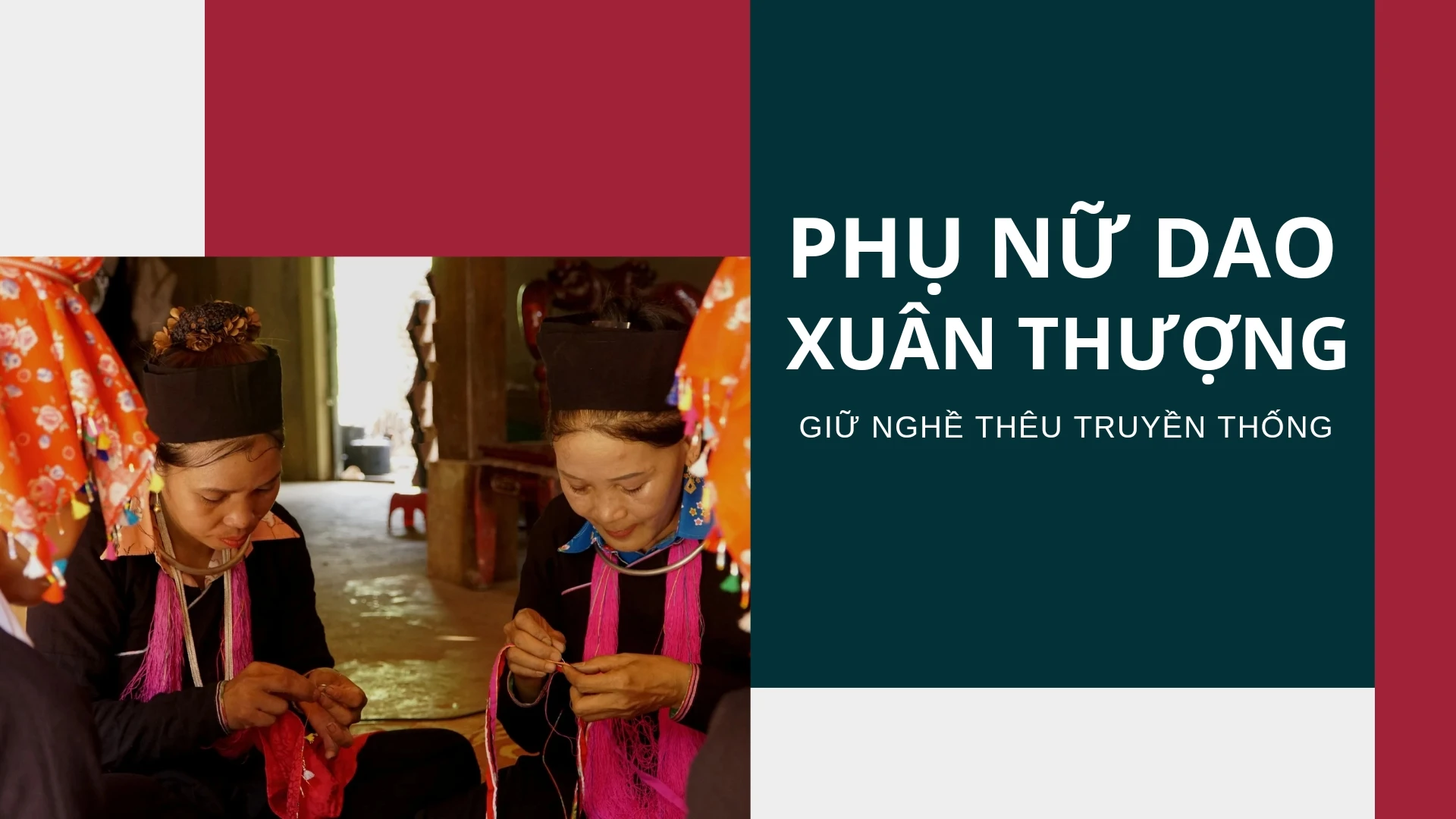 [Ảnh] Phụ nữ Dao xã Xuân Thượng giữ nghề thêu truyền thống