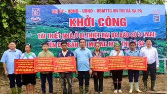 Khởi công tái thiết nhà ở vùng lũ xã Mường Hoa thị xã Sa Pa