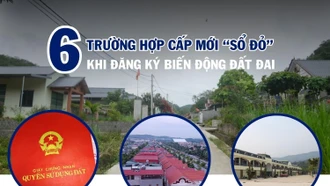 [Infographic] 6 trường hợp cấp mới "sổ đỏ" khi đăng ký biến động đất đai