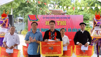 Đội Bảo Vinh giành giải Nhất Hội thi đan và trang trí ngựa mã xã Bảo Hà năm 2024