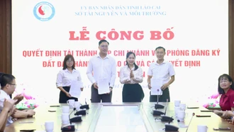 Công bố quyết định tái thành lập Chi nhánh Văn phòng Đăng ký đất đai thành phố Lào Cai