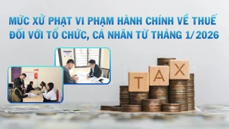 [Infographic] Mức xử phạt vi phạm hành chính về thuế đối với tổ chức, cá nhân từ tháng 1/2026
