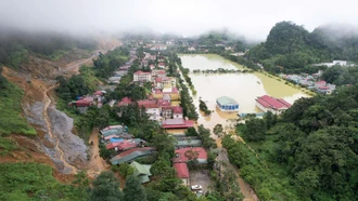 Toàn cảnh thị trấn Si Ma Cai ngập lụt do mưa lũ