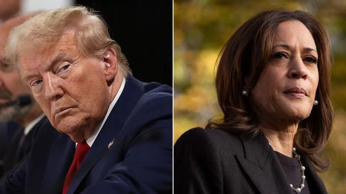 Ứng viên tổng thống đảng Cộng hòa Donald Trump (trái) và Phó tổng thống Kamala Harris. Ảnh: CNN