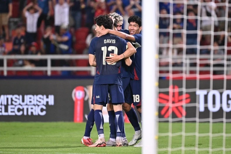 Đội tuyển Thái Lan có bàn thắng mở tỷ số. (Ảnh: FAT)