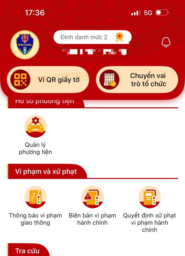 Giao diện VNeTraffic định danh mức 2. base64-17612163275952022317515.jpg