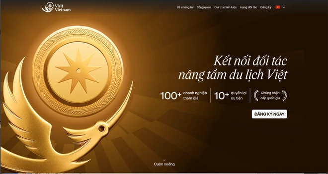 Giao diện Nền tảng Visit Vietnam.