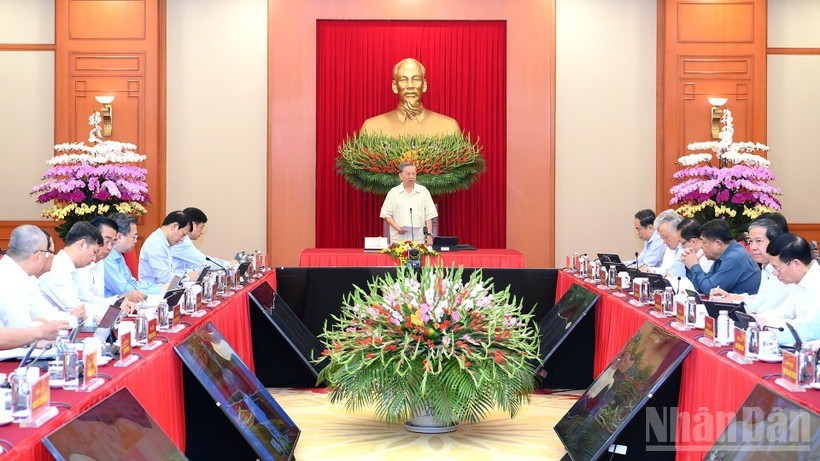 Tổng Bí thư Tô Lâm phát biểu tại phiên họp Thường trực Ban Chỉ đạo Trung ương về phát triển khoa học, công nghệ, đổi mới sáng tạo và chuyển đổi số. tbt.jpg