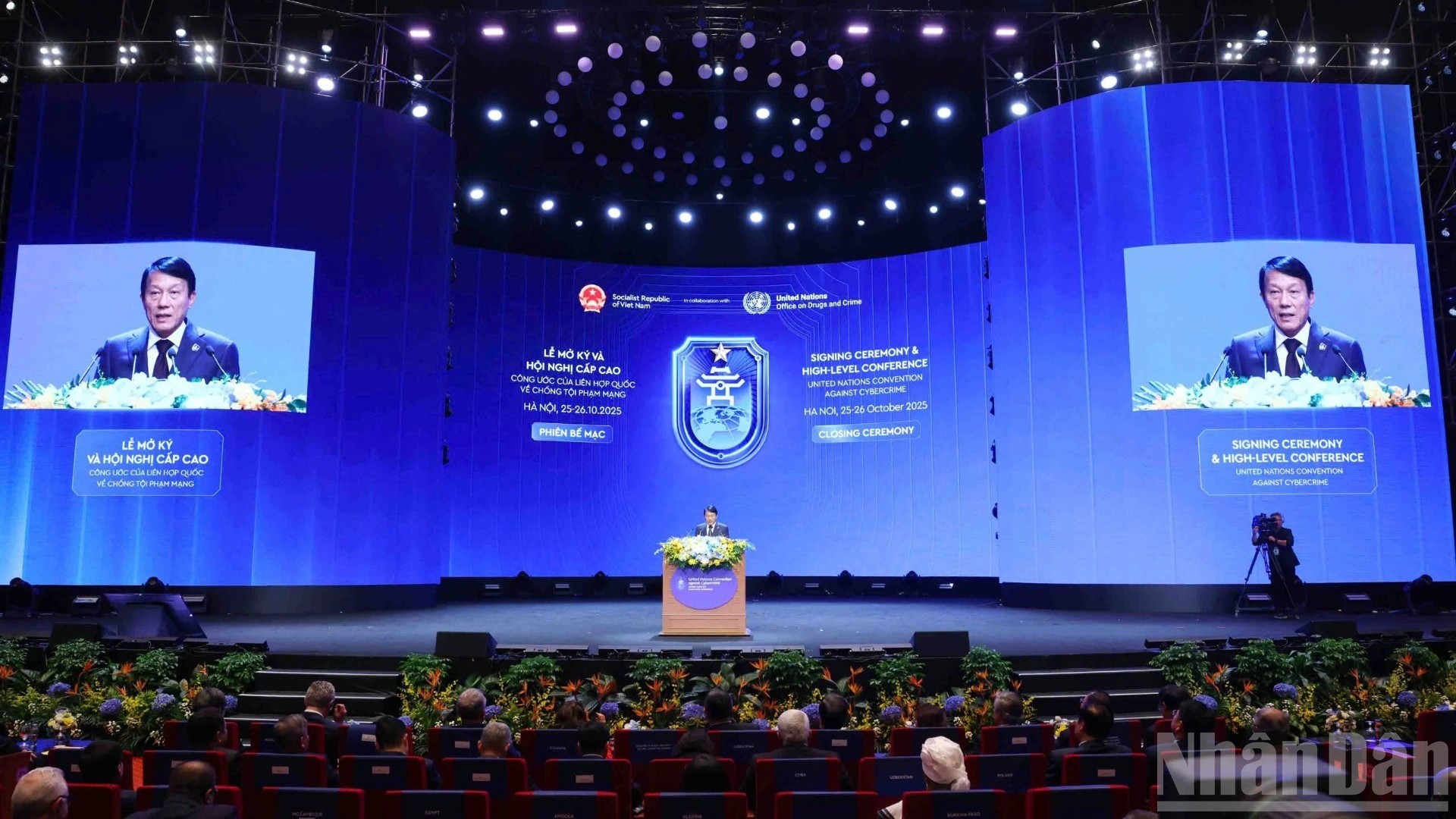 Bộ trưởng Công an Lương Tam Quang phát biểu bế mạc Lễ mở ký Công ước Hà Nội. ndo-br-z7157380959764-72730f49de.jpg