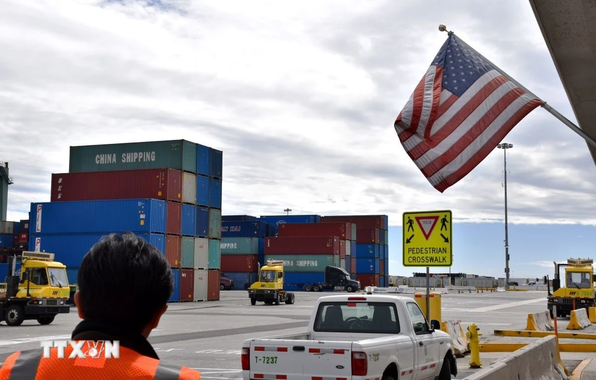 Quang cảnh cảng hàng hóa Long Beach ở Los Angeles, Mỹ.
