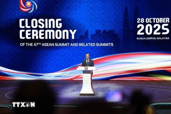 Thủ tướng Malaysia Anwar Ibrahim, Chủ tịch ASEAN 2025 phát biểu.