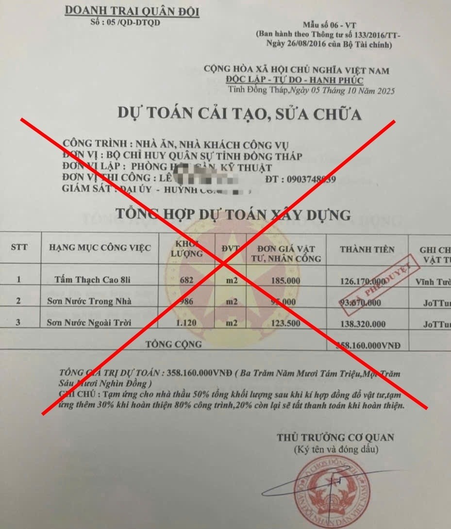 Văn bản mạo danh cơ quan quân sự để lừa đảo. lua-dao-qd.jpg