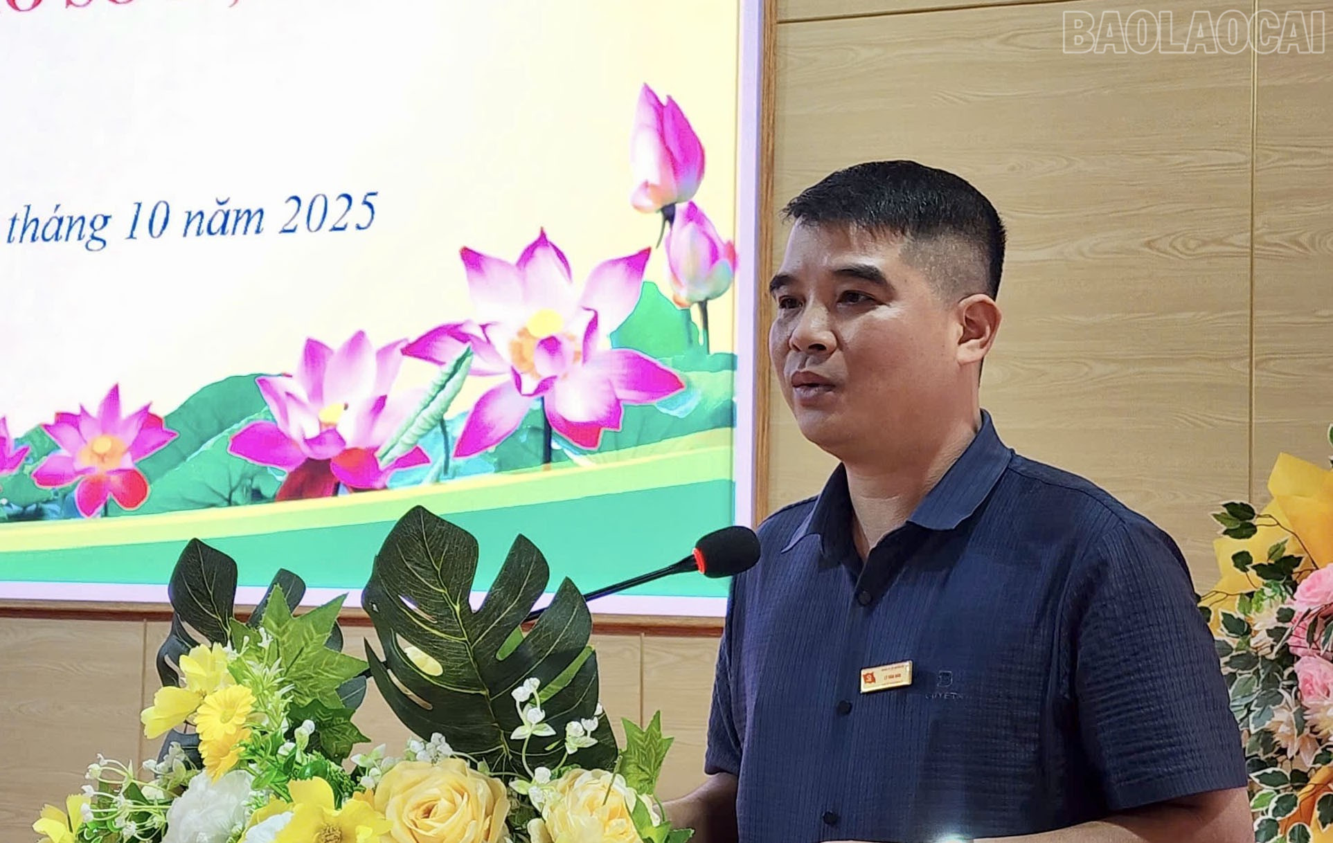 Đồng chí Lý Văn Bảo - Phó Bí thư Thường trực Đảng ủy xã Nghĩa Đô phát biểu tại lễ phát động. baolaocai-tr_pho-bi-thu-thuong-truc-dang-uy-ly-van-bao-phat-bieu-tai-le-phat-dong.jpg