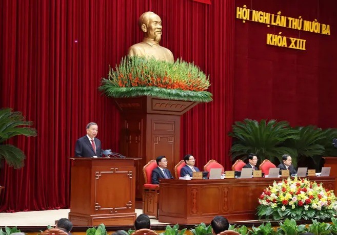 Tổng Bí thư Tô Lâm phát biểu khai mạc Hội nghị lần thứ 13, Ban Chấp hành Trung ương Đảng khóa XIII. 2.jpg
