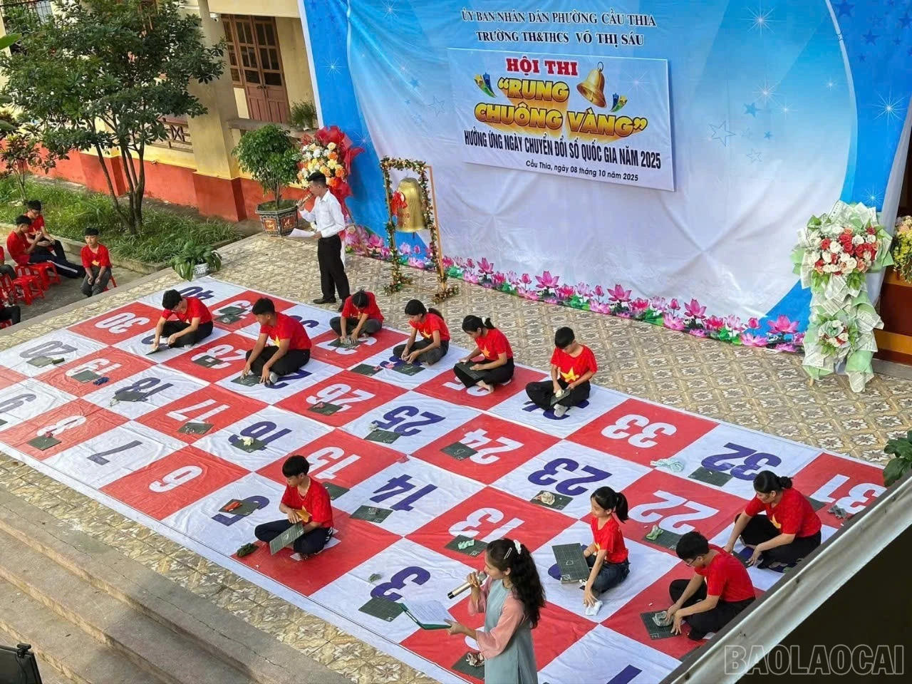 Toàn cảnh hội thi "Rung chuông vàng" của Trường Tiểu học và THCS Võ Thị Sáu.