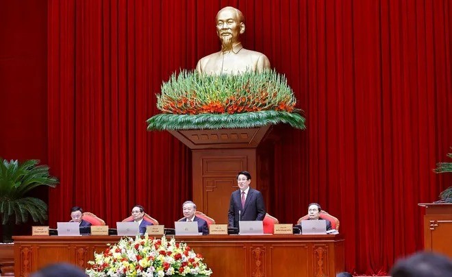 Ủy viên Bộ Chính trị, Chủ tịch nước Lương Cường phát biểu. 4.jpg