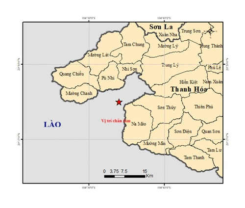 Động đất ở biên giới Lào - Việt Nam.