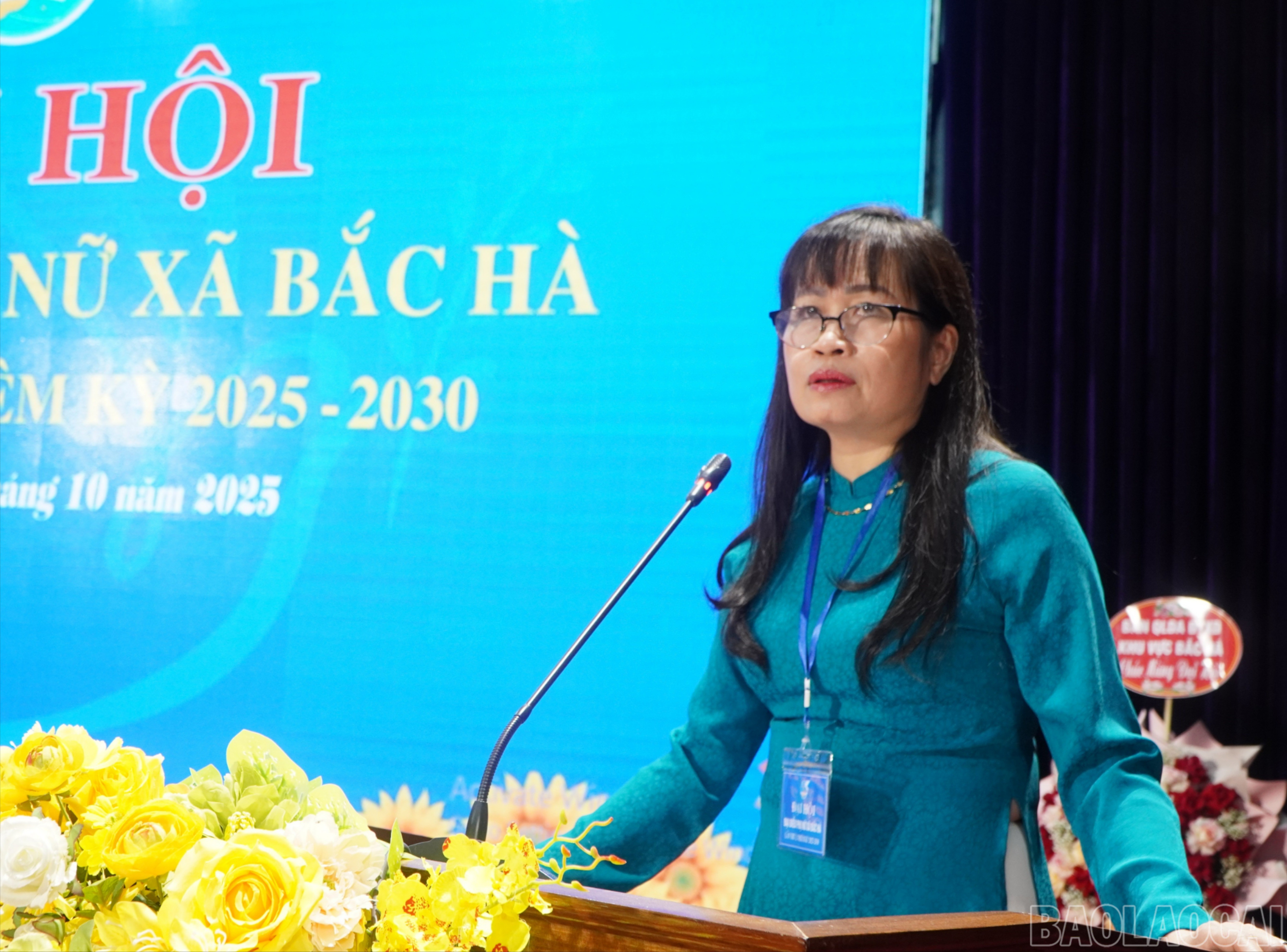 Đồng chí Đinh Minh Hà phát biểu chỉ đạo đại hội. baolaocai-br_dong-chi-dinh-minh-ha-uy-vien-ban-chap-hanh-dang-bo-tinh-pho-chu-tich-uy-ban-mat-tran-to-quoc-viet-nam-tinh-chu-tich-hoi-lien-hiep-phu-nu-tinh-2926.jpg