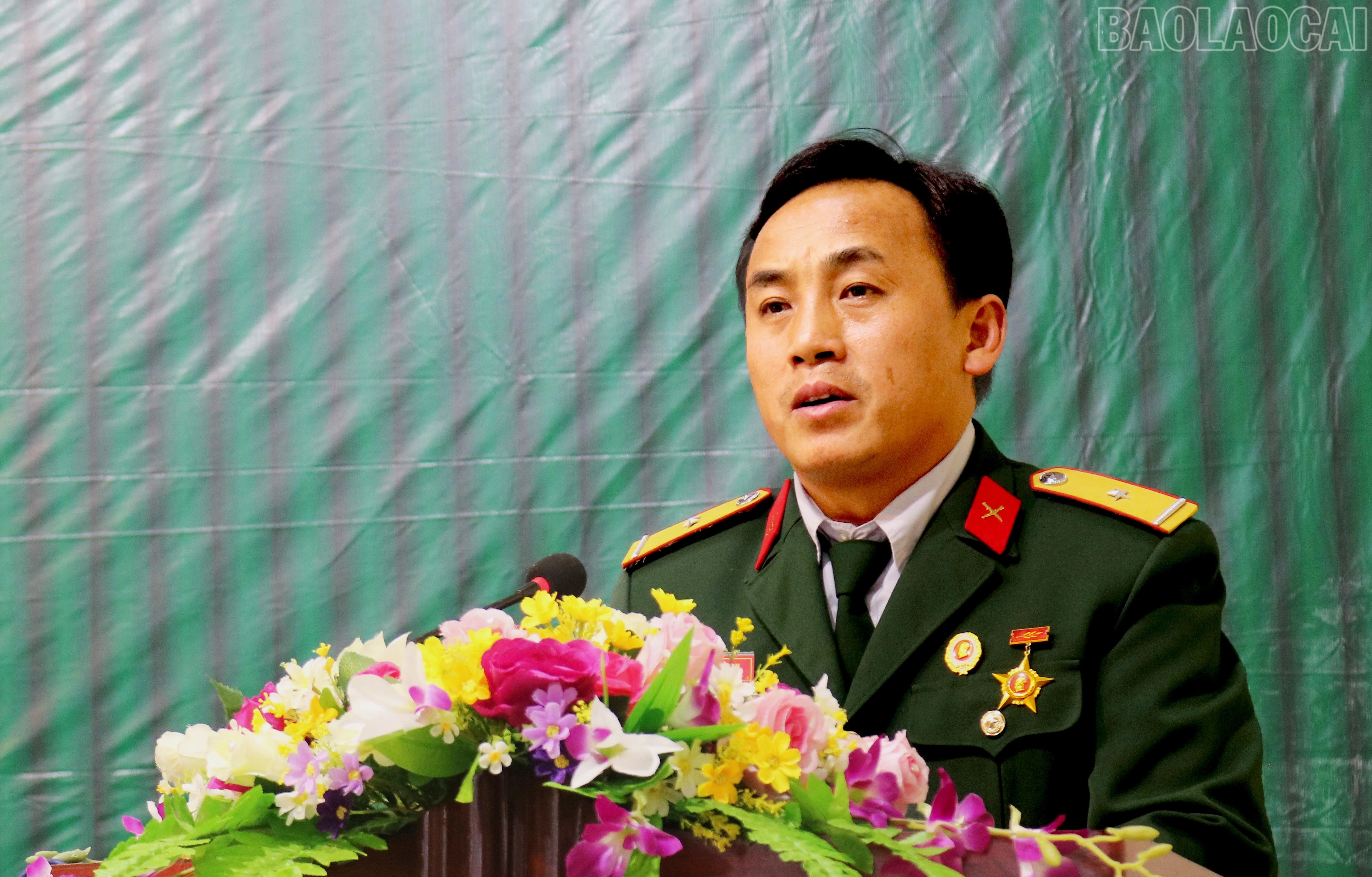 Đồng chí Khang A Sang - Chủ tịch Hội Cựu chiến binh xã Tú Lệ khai mạc đại hội.