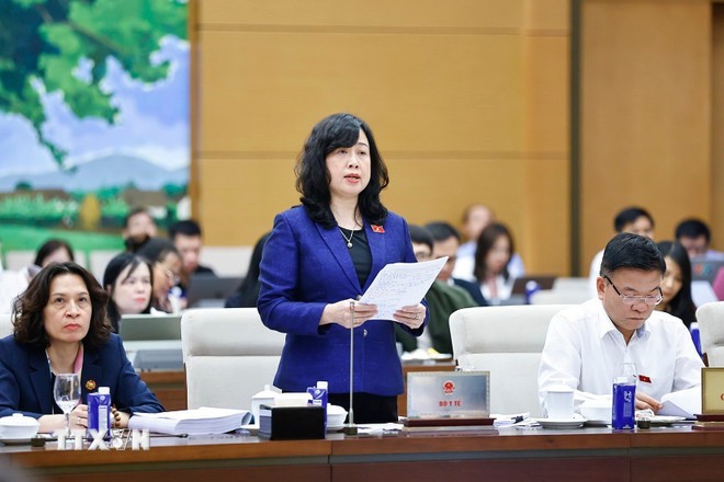 Bộ trưởng Bộ Y tế Đào Hồng Lan phát biểu.