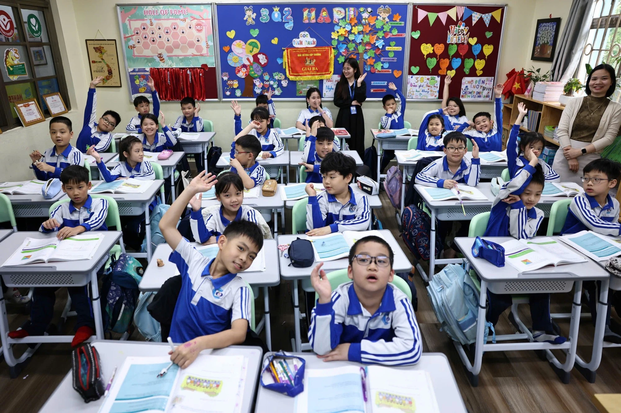 Trong giờ học tại Trường tiểu học Đoàn Thị Điểm - Hà Nội.