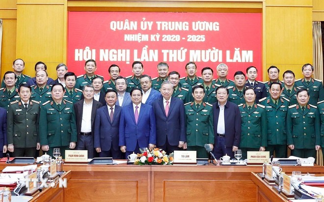 Tổng Bí thư Tô Lâm, Bí thư Quân ủy Trung ương, và các đại biểu.