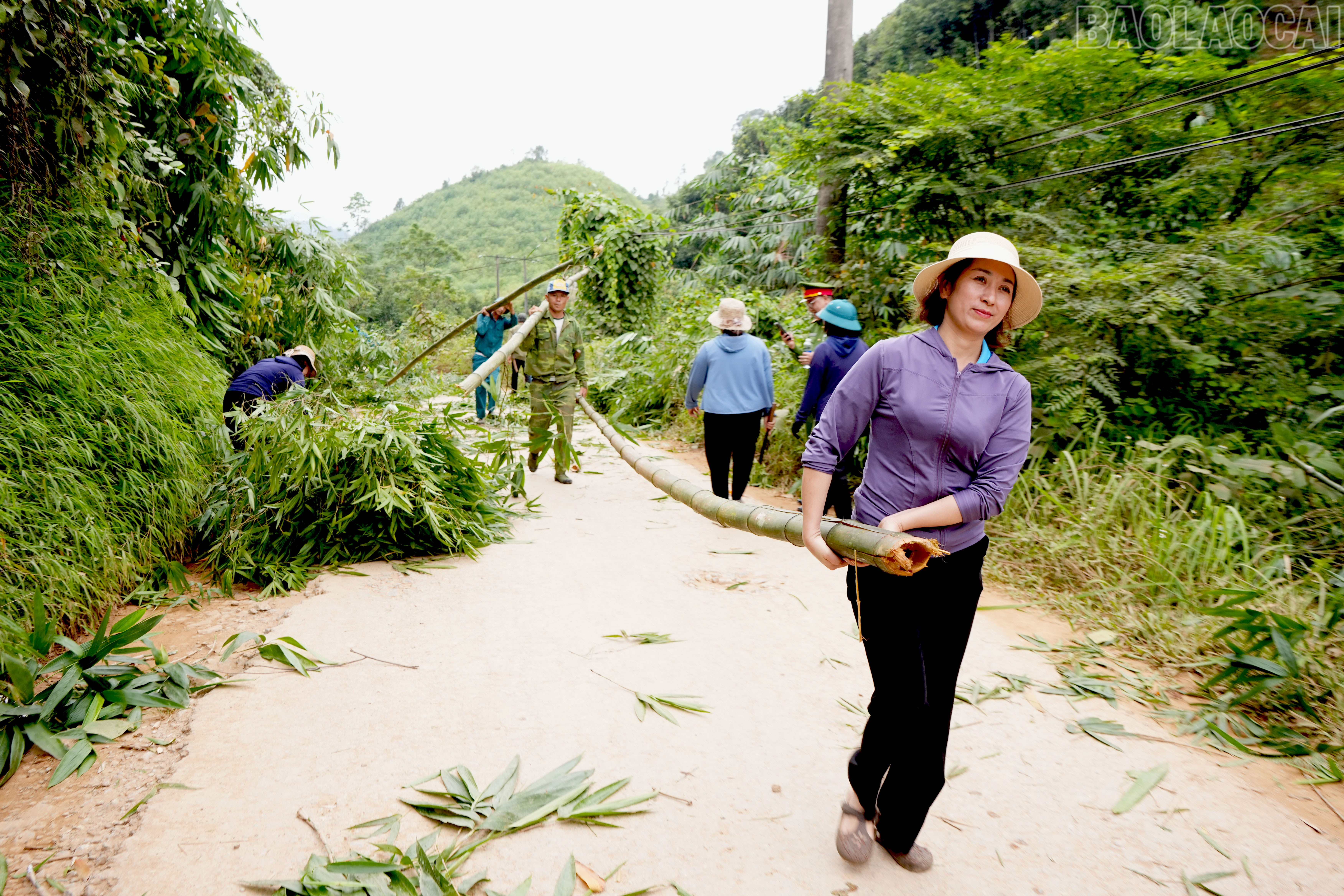 Các đoàn thể giúp người dân thu hoạch cây trồng để đẩy nhanh tiến độ thi công đường. baolaocai-tr_hoi-vien-cac-doan-the-giup-nguoi-dan-thu-hoach-lam-san-de-day-nhanh-tien-do-thi-cong.jpg