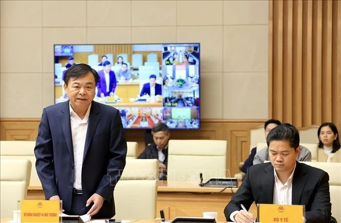 Thứ trưởng Bộ Nông nghiệp và Môi trường Nguyễn Hoàng Hiệp phát biểu.