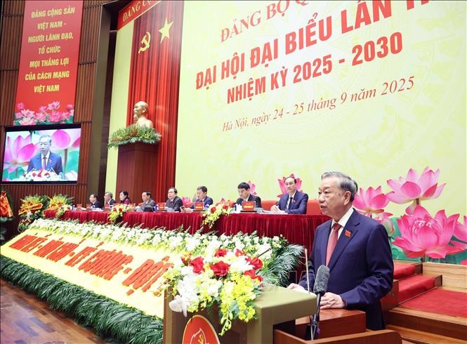 Tổng Bí thư Tô Lâm phát biểu chỉ đạo Đại hội đại biểu Đảng bộ Quốc hội lần thứ I.