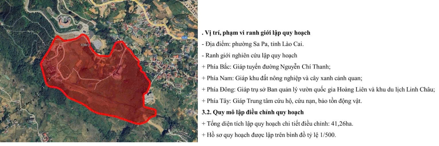 Sơ đồ phạm vi điều chỉnh quy hoạch.