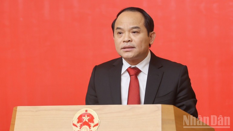 Phó Tổng Thanh tra Thường trực Thanh tra Chính phủ Nguyễn Quốc Đoàn phát biểu ý kiến.