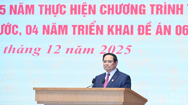 Thủ tướng Phạm Minh Chính phát biểu ý kiến tại Hội nghị.