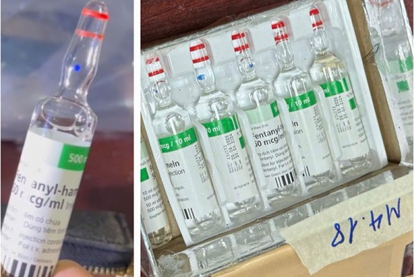 Cục CSĐT tội phạm về ma túy thu giữ các lọ ma túy “cực độc” fentanyl tại nhà đối tượng Nguyễn Văn Tuấn.