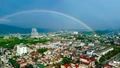 Thành phố Lào Cai xuất hiện cầu vồng