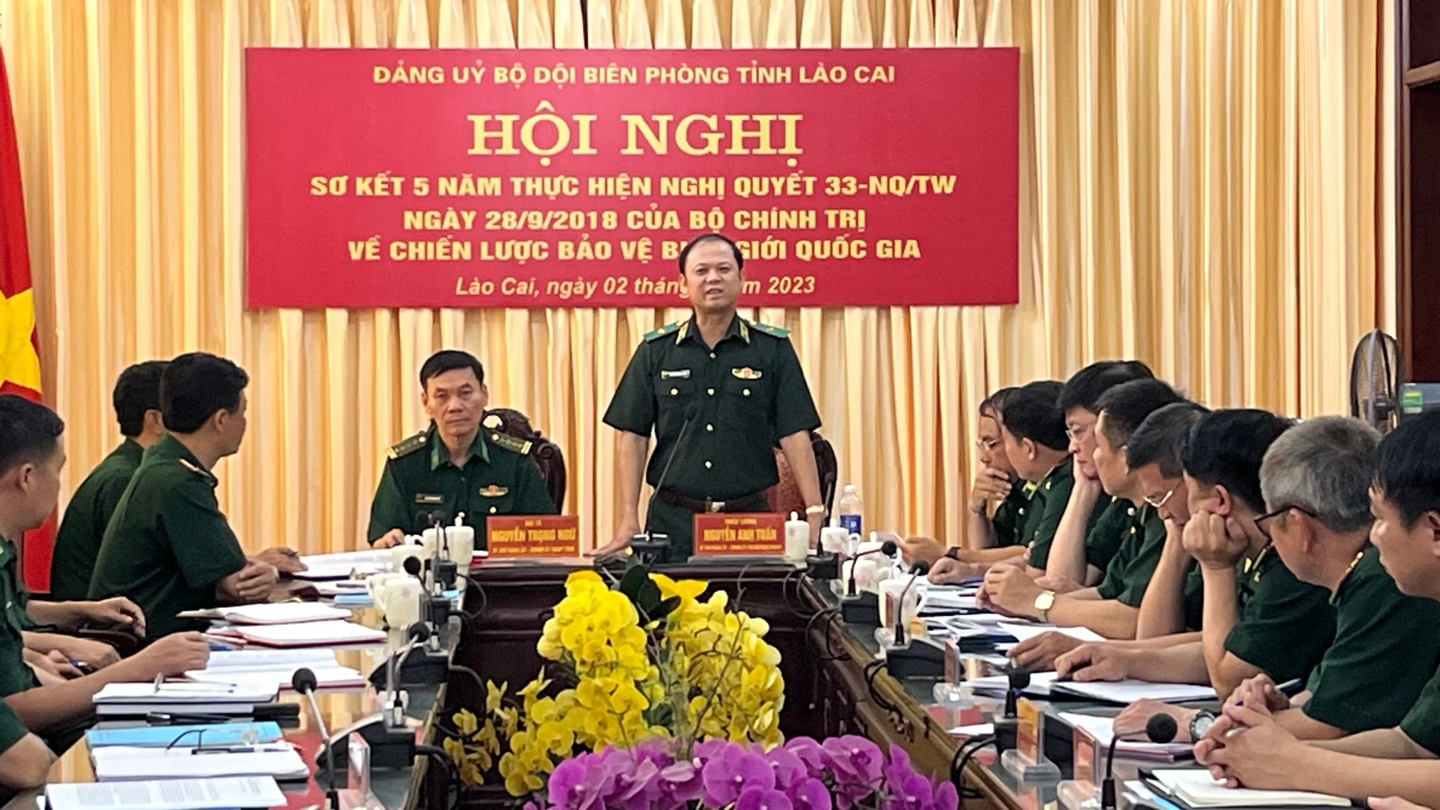 Thiếu tướng Nguyễn Anh Tuấn Chính ủy BĐBP Việt Nam phát biểu chỉ đạo tại Hội nghị Sơ kết 5 năm thực hiện Nghị quyết số 33-NQTW.jpg