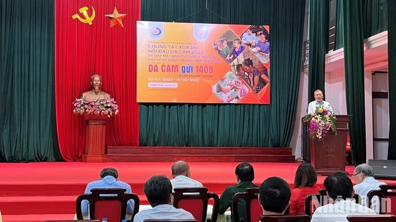 Phó Chủ tịch Hội Nạn nhân chất độc da cam/dioxin Việt Nam Nguyễn Văn Khanh thông tin về các hoạt động trọng tâm năm 2023.