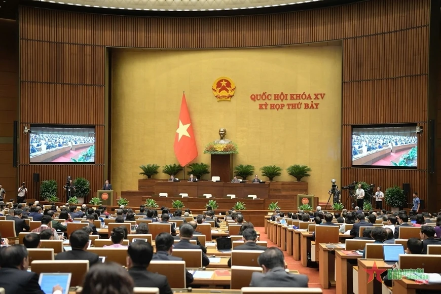 Quang cảnh phiên khai mạc Kỳ họp thứ bảy, Quốc hội khóa XV. Ảnh: TRỌNG HẢI