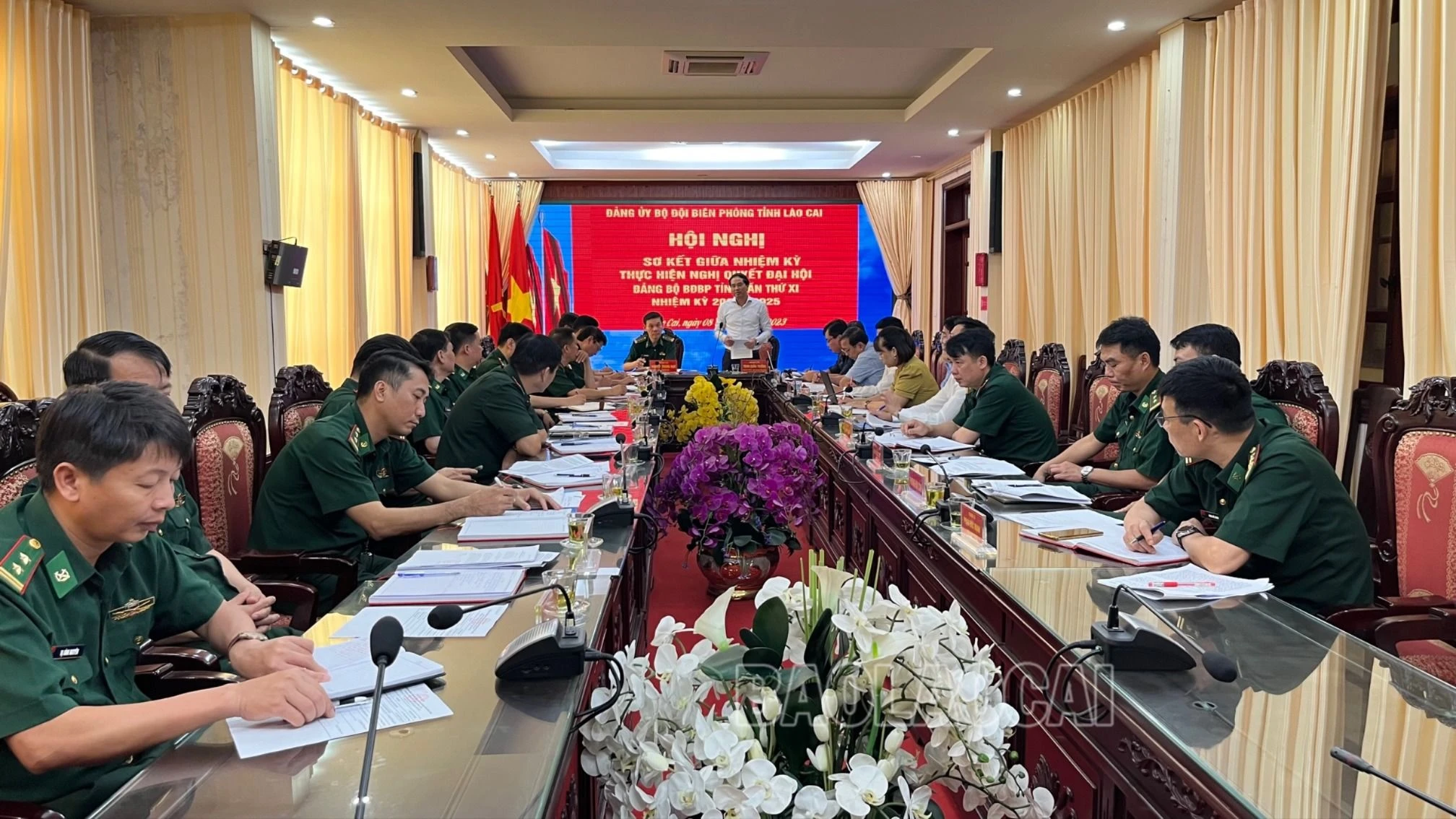 Quang cảnh Hội nghị giữa nhiệm kỳ Đảng ủy BĐBP tỉnh Lào Cai.jpg