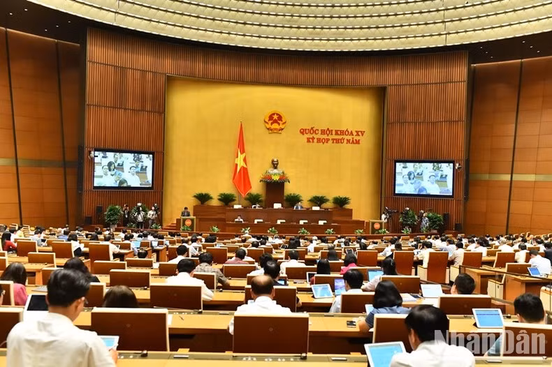 Quang cảnh phiên họp của Quốc hội chiều 8/6.